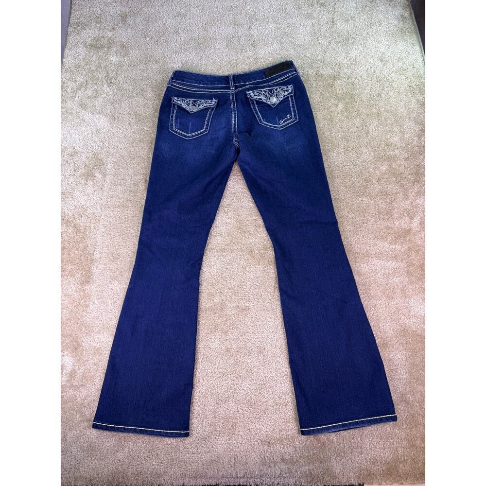 Seven 7 Boot Cut Jeans Embellished Flap Pockets Mid Rise Womens Size 10 C865 - Picture 5 of 13